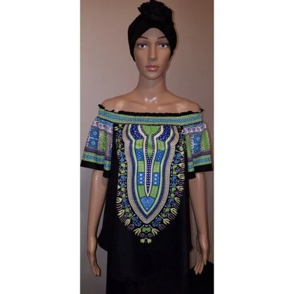 Off the Shoulder Print Top - Picture 1 of 5